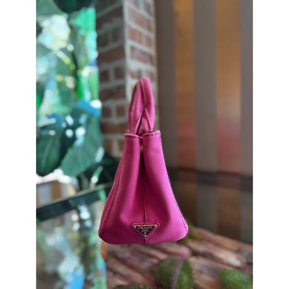 PRADA Pink Mini Canapa Tote - Picture 2 of 10